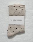 Le Bon Shoppe - Sneaker Socks - Polka Dot - Oatmeal / Black