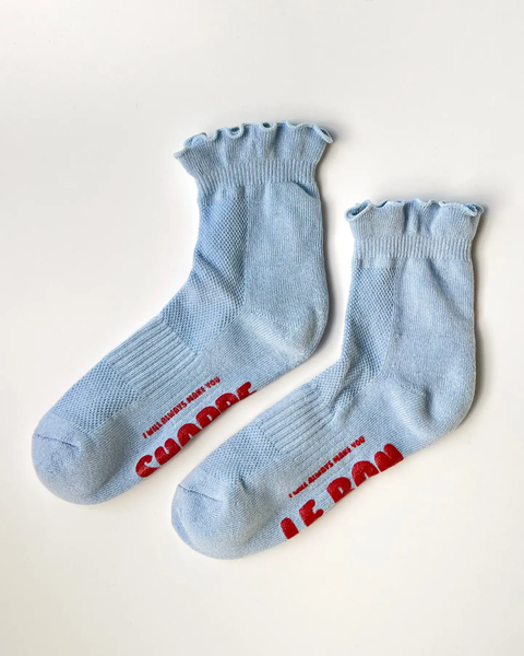 Le Bon Shoppe - Ruffled Hugger Crew Socks - Periwinkle