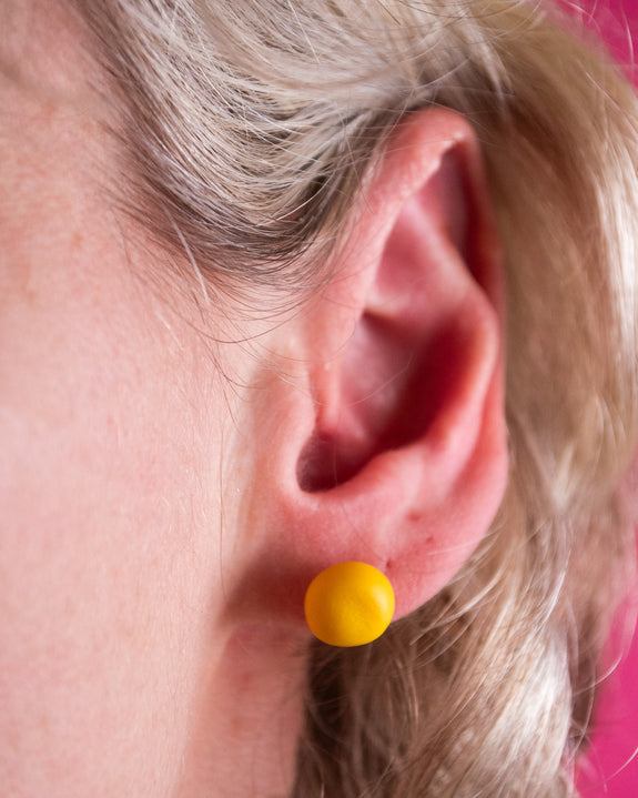 Emily Green - Lemon Yellow Stud Earrings