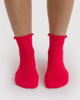 Baggu - Lettuce Edge Sock Set of 2 - Light Blue & Red
