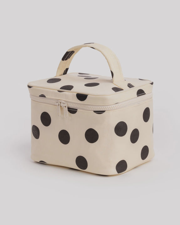 Baggu - Large Cosmetic Case - Cream and Black Polka Dot
