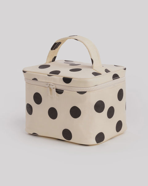 Baggu - Large Cosmetic Case - Cream and Black Polka Dot