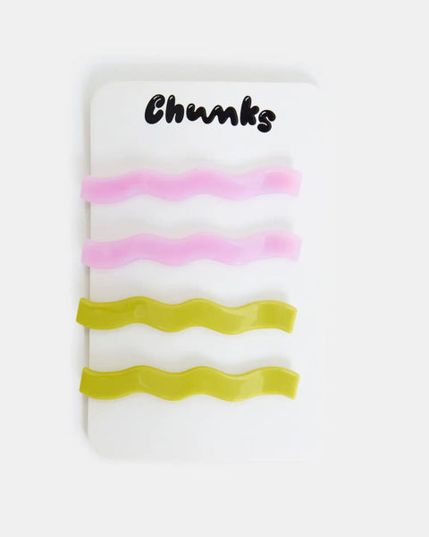 Chunks - Wavy Slides - Lilac + Chartreuse