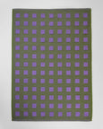 Wrap - Tea Towel - Squares Olive/Lilac - Tea Towel