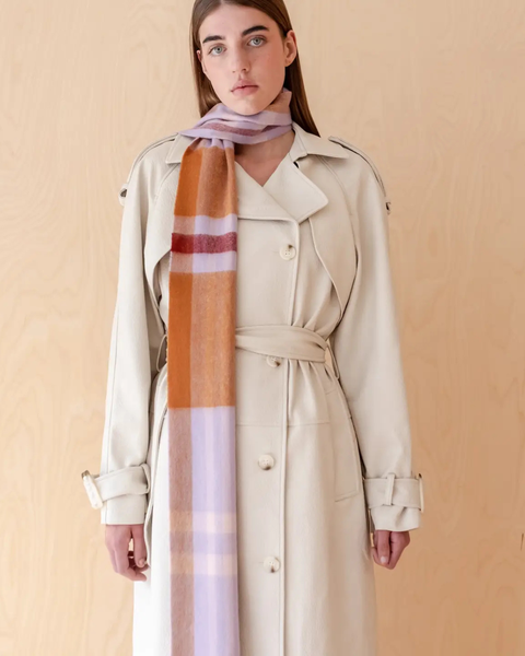 TBCo - Wool Scarf in Lilac Modern Tartan