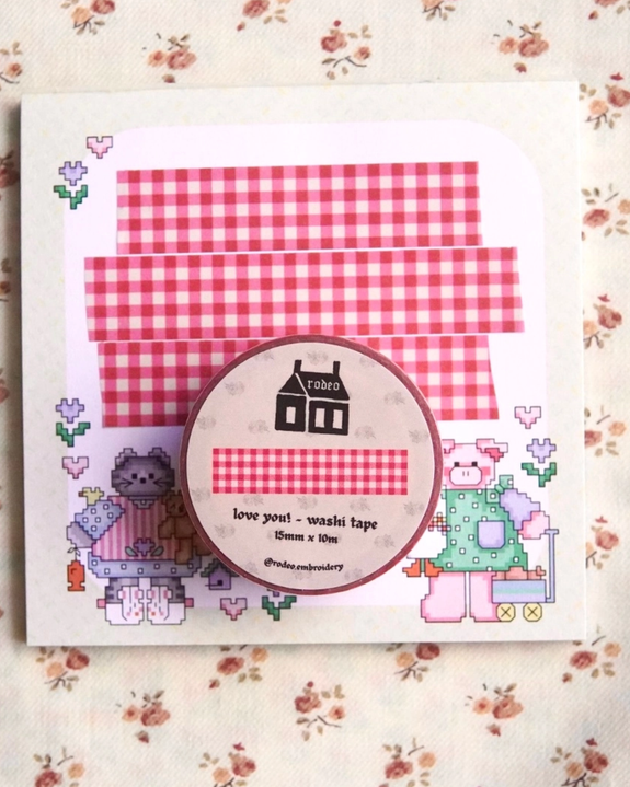 Rodeo Embroidery - Washi Tape - Love You!
