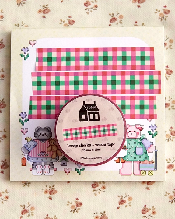 Rodeo Embroidery - Washi Tape - Lovely Checks