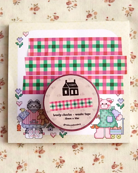 Rodeo Embroidery - Washi Tape - Lovely Checks