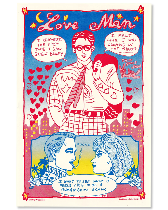 Goodbye Press - Love Man Risograph Poster