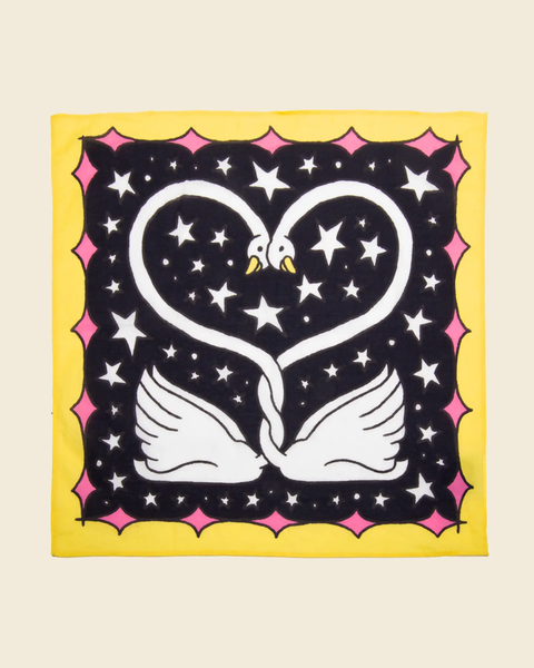 Épée Lapin Studio - Love Swans Hankie