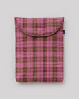 Baggu - Puffy Laptop Sleeve - 13/14 Inch - Azalea Pink Tartan