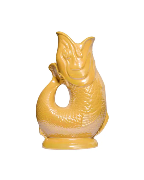 The Original Gluggle Jug - Pitcher Vase - Yellow Lustre