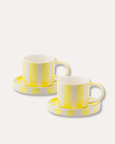 Magazin Minori - Espresso Stripes - Beach Yellow (Set of 2 Espresso Cups & Saucers)