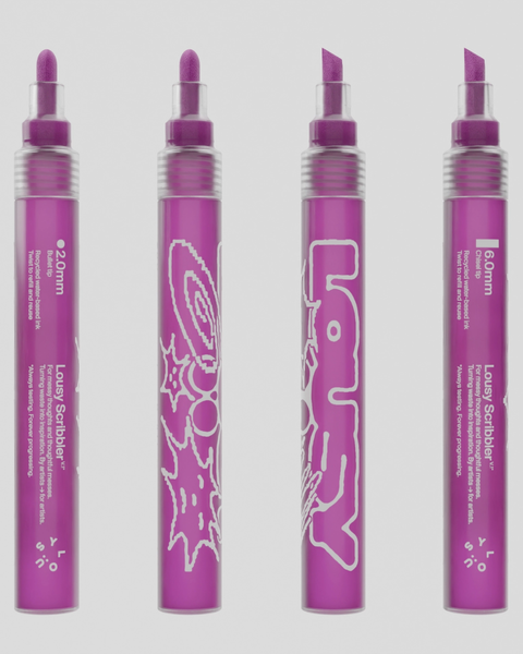 Lousy Scribbler — Sustainable Refillable Markers - Pastel Magenta — 6.0mm Chisel