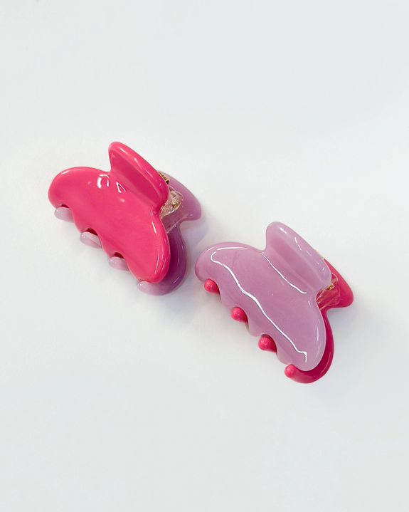 Have A Nice Day - Jelly Hair Claws Set - Magenta/Lilac