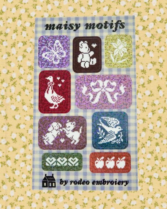 Rodeo Embroidery - Glitter Vinyl Sticker Sheet - Maisy Motifs
