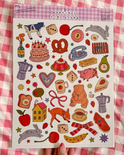 Martina's Tiny Store - (Most Popular) Illustrated Large Scrapbooking Stickersheet
