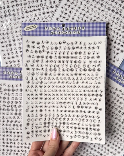 Martina's Tiny Store - Bead Letter Sticker Sheets