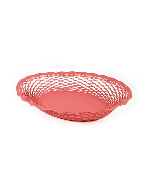 Roger Orfèvre - Oval Metal Food Basket - Small - Matte Coral Pink