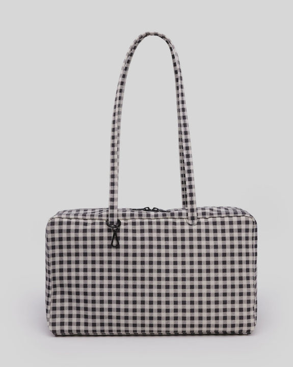 Baggu - Medium Nylon Bowler Bag - Black and White Gingham