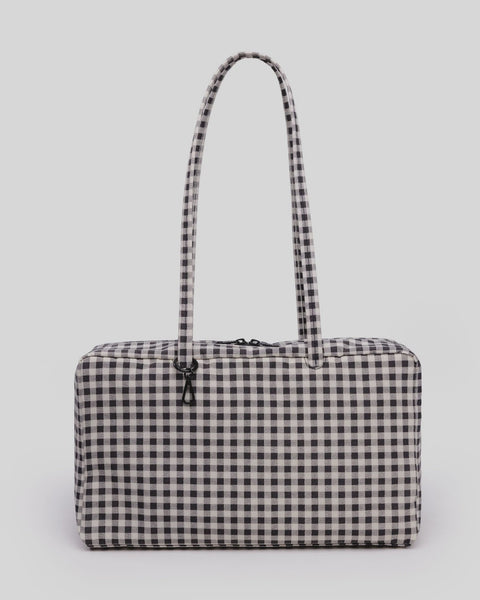 Baggu - Medium Nylon Bowler Bag - Black and White Gingham