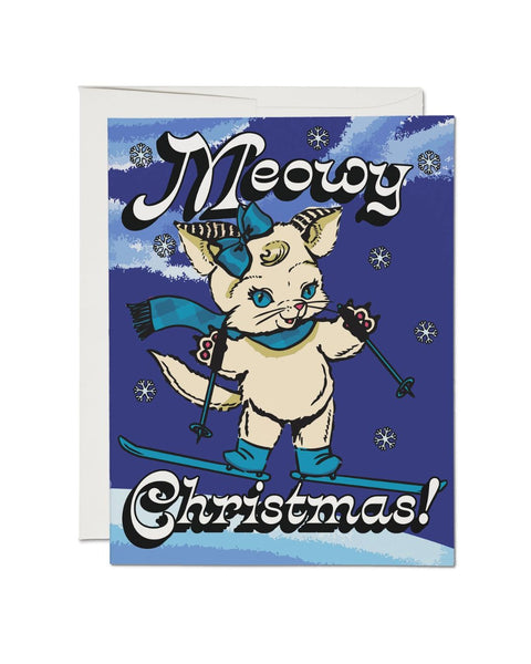 Red Cap Cards - Snow Kitten Christmas Card
