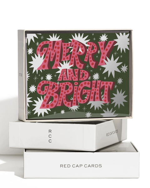 Red Cap Cards - Sparkling Merry Christmas Card Set