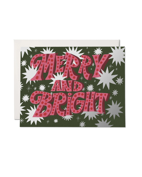 Red Cap Cards - Sparkling Merry Greeting Card