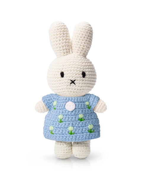 Crocheted Miffy  Toy - Pastel Blue Tulip Dress