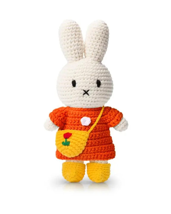 Crocheted Miffy Toy - Tulip Bag and Shoes- Orange