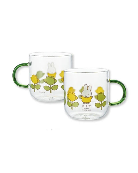 Miffy - Glass Mug - Green Rose