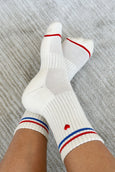 Le Bon Shoppe - Embroidered Boyfriend Socks - Milk + Heart