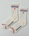 Le Bon Shoppe - Embroidered Boyfriend Socks - Milk + Heart