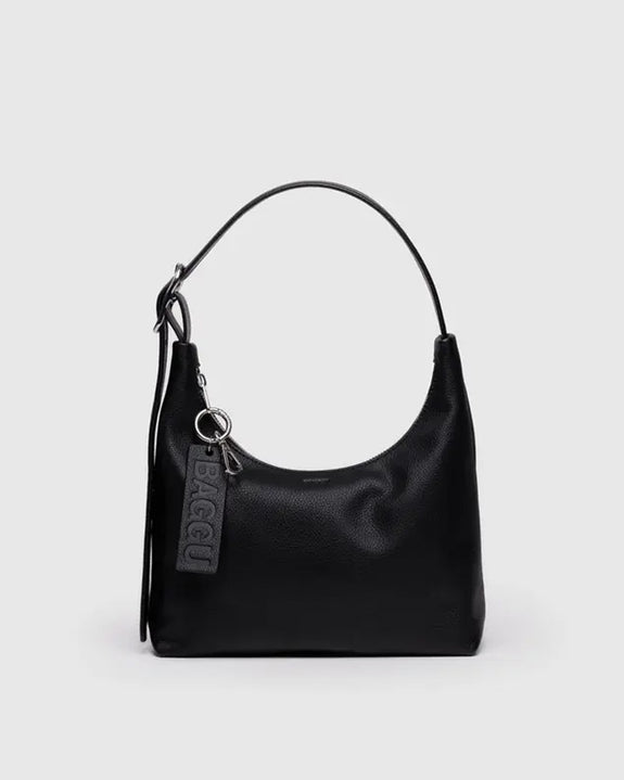 Baggu - Mini Recycled Leather Shoulder Bag - Black