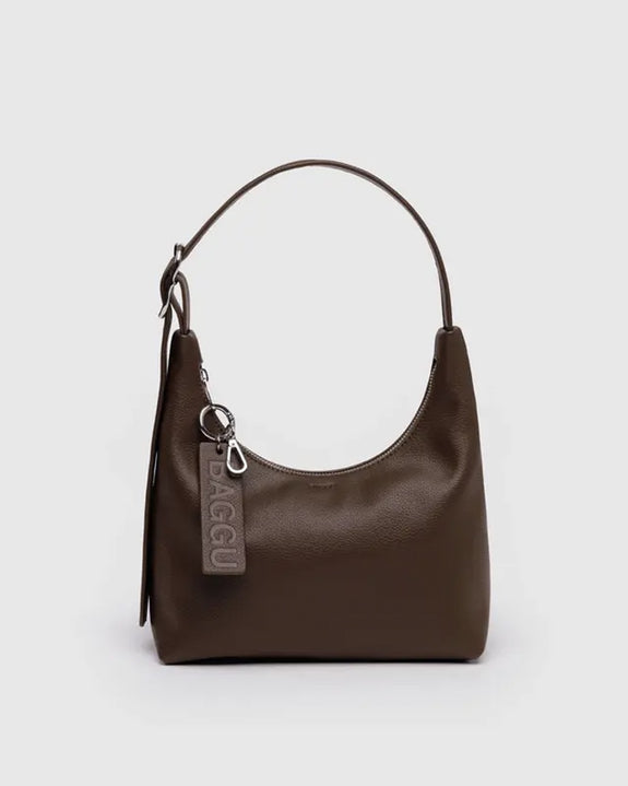 Baggu - Mini Recycled Leather Shoulder Bag - Brown