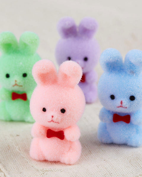 Pastel Miniature Flocked Bunnies