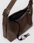 Baggu - Mini Recycled Leather Shoulder Bag - Brown