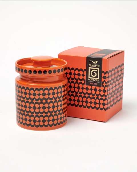 Magpie X Hornsea Mini Jar - Orange Repeat Flower