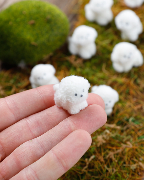 Miniature Flocked White Puppy