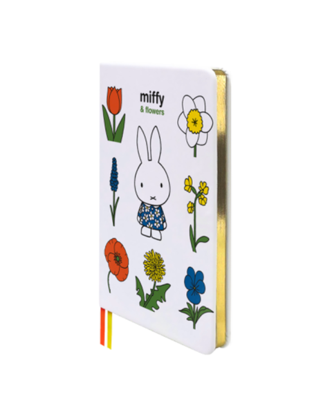 Miffy - Golden Notebook A6 - Miffy & Flowers