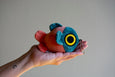 Curlworks - Mochi Fish Fry Plush Keychain - Coral and Dark Green