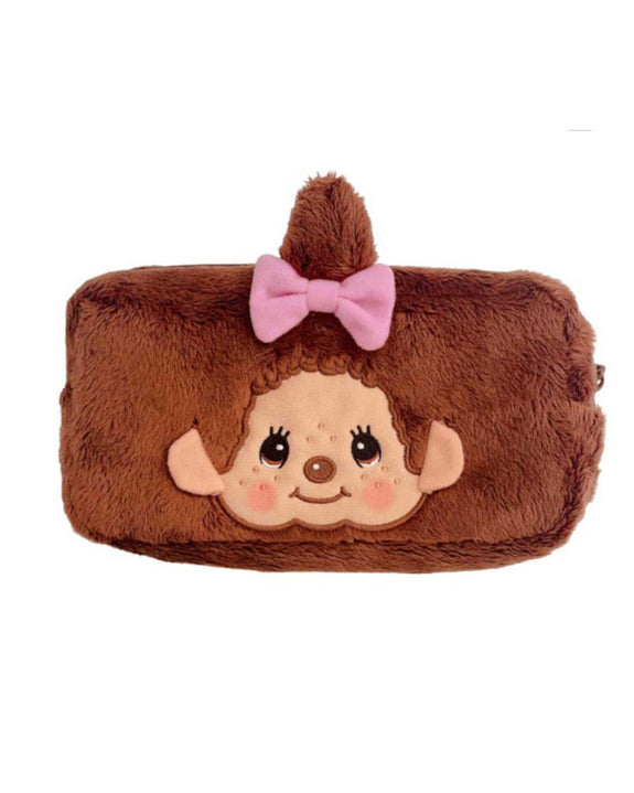 Sekiguchi - Monchhichi Fluffy Plush Pencil Case - Monchhichi-chan