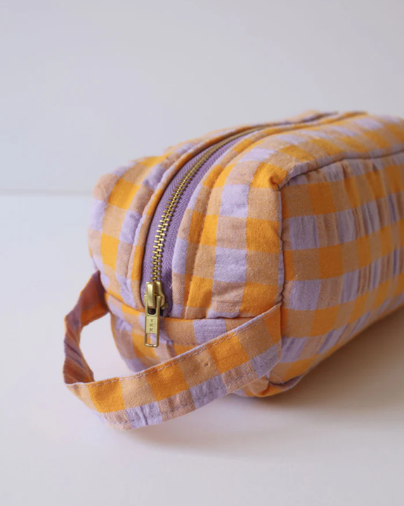 Mosey Me - Kumquat Bloom Seersucker Dopp Kit