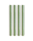 Yod and Co - Stripes Dinner Candles - Moss Green & White