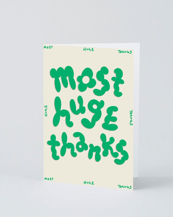 Wrap - Most Huge Thanks Embossed Greetings Card