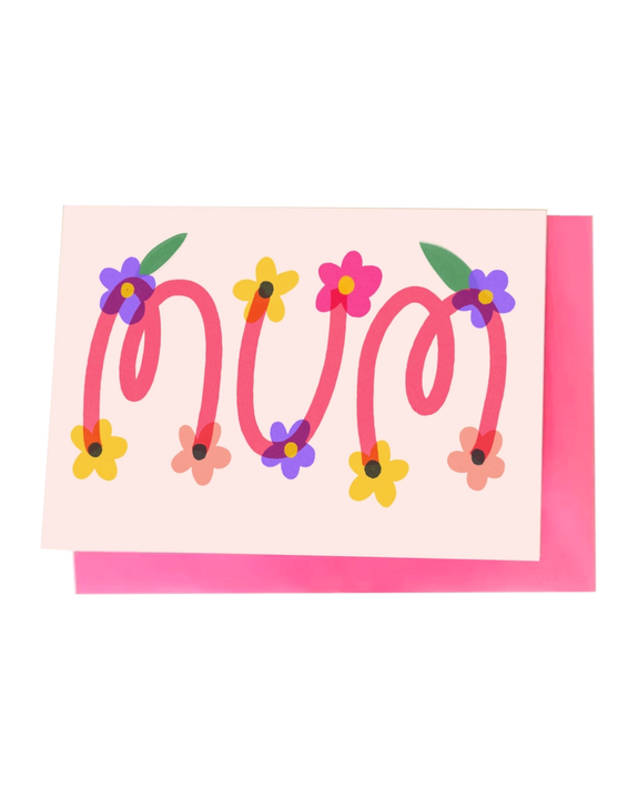 Kitty Kenda Papergoods - Mum Flower Font Greeting Card