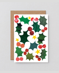 Wrap - Holly Christmas Embossed Holiday Greeting Card