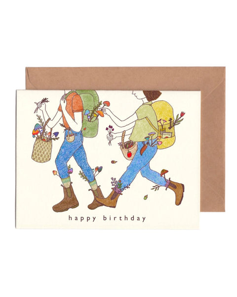 foonie - Birthday Card - Mushroom Picking