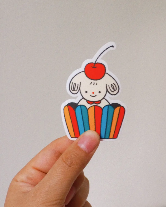 Natamori - Puppy Cake - Die Cut Sticker