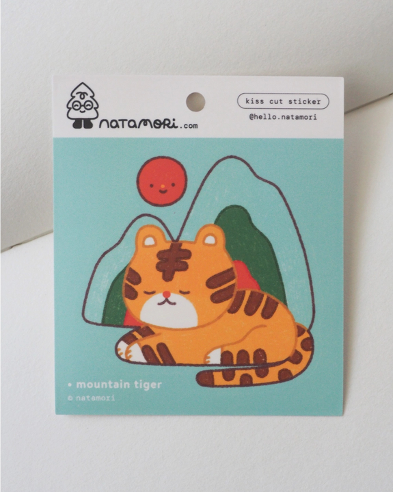 Natamori - Mountain Tiger - Kiss Cut Vinyl Sticker